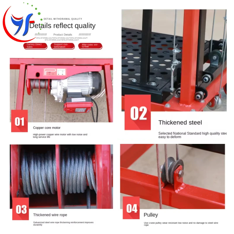 6M Mobile Electric Scaffolding Lift Platform for Construction Multiple Modes Foldable Electric Lift Scaffolding Platform