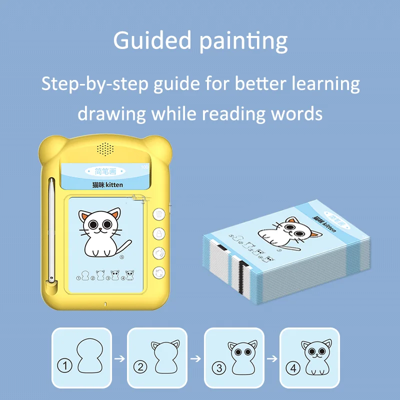 Kids Graffiti Drawing Board With Smart Card Audio Learning Lcd Board