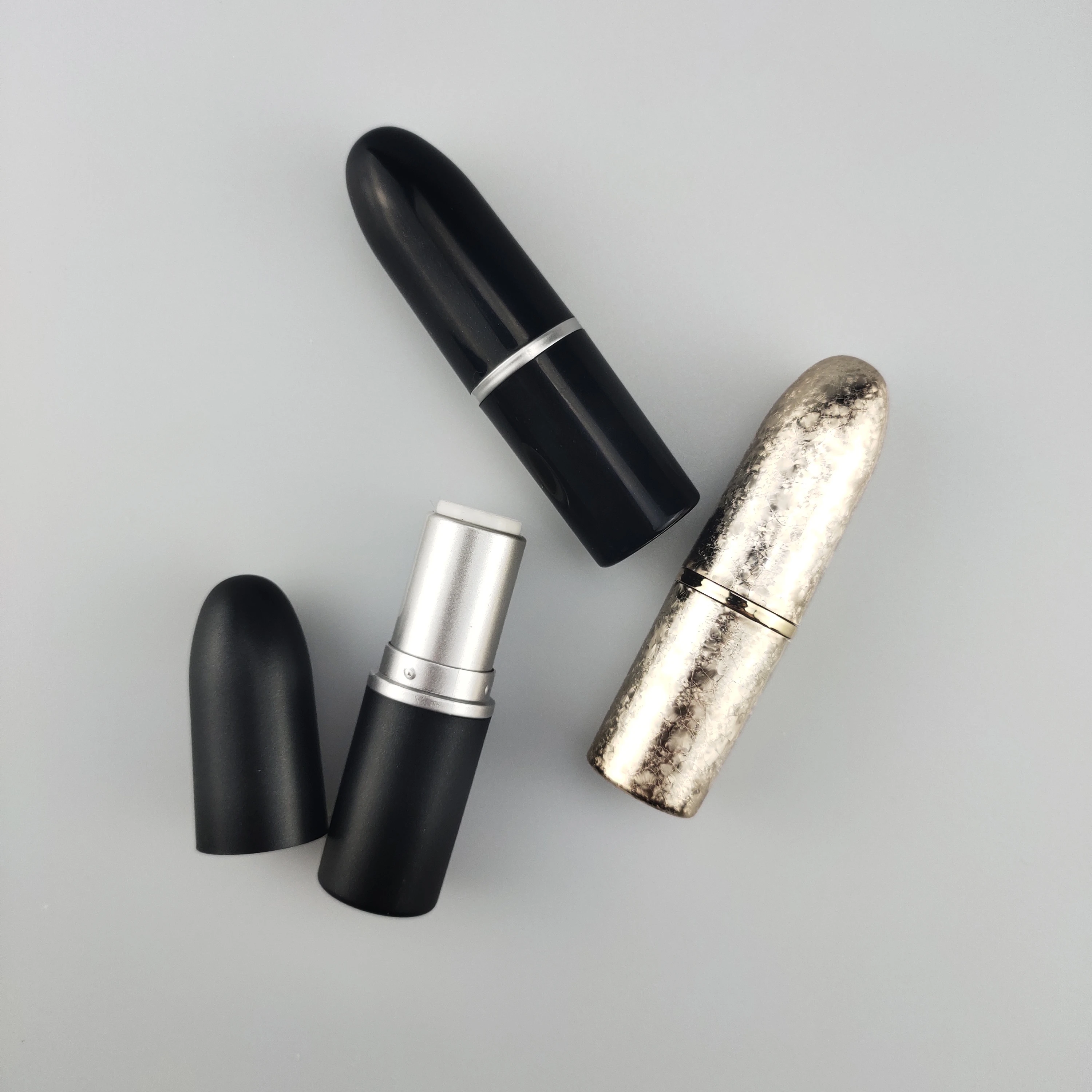 Bullet Shape Design Glitter Gold Color Lipstick Container Luxury Lipstick Tube for MAC