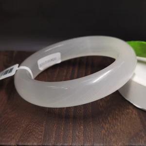 54mm-64mm Trendy White Jade Bangles High Quality Natural Jade for Women Jewelry Wholesale Hotan Jade