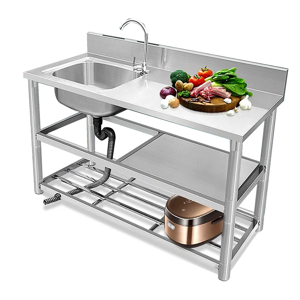 Restaurant Free Standing Commercial Sink Single Bowl Stainless Steel ...