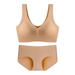 ODM Seamless New Comfort Lingerie Set Women Sleep Sexy Wireless Underwear Set Soft Thin Bra and Panty Set for Women