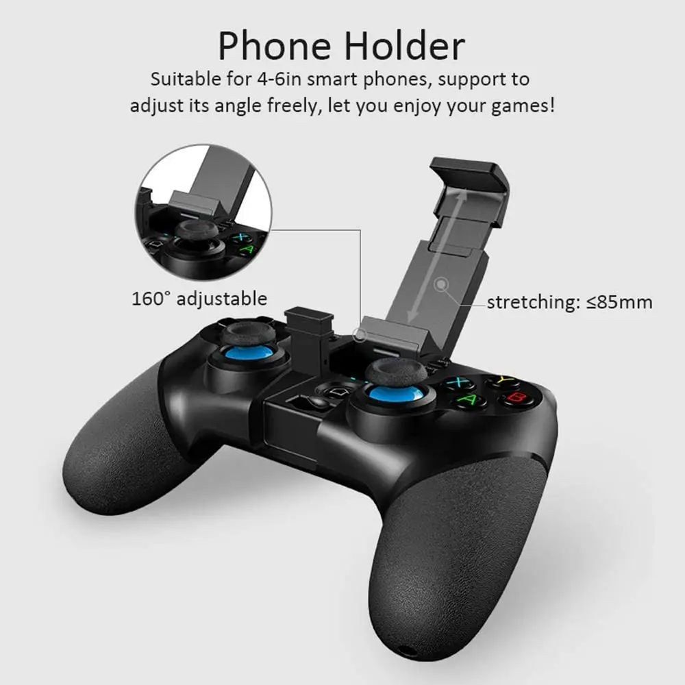 Plug and Play/PG-9167 Mobile Controller for Android/iOS Mobile Game Controller with Triggers for 5.3 to 9.8 Inch Android Phone Wireless Mobile Remote Controller Gamepad 