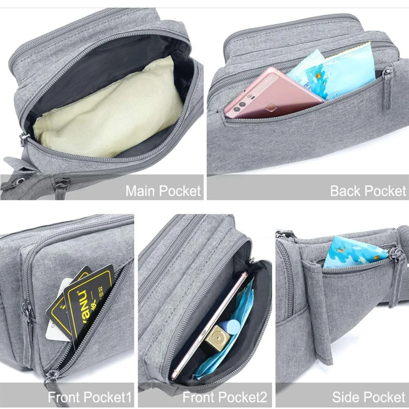 Waterproof fanny pack waist bag pack for men women hip bum bag with water bottle holder outdoors