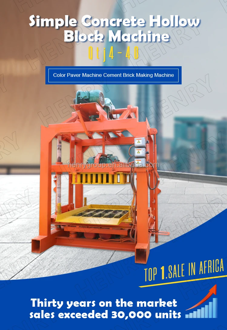 Qtj4-40 Small Interlocking Hollow Brick Machine Cement Concrete Block ...