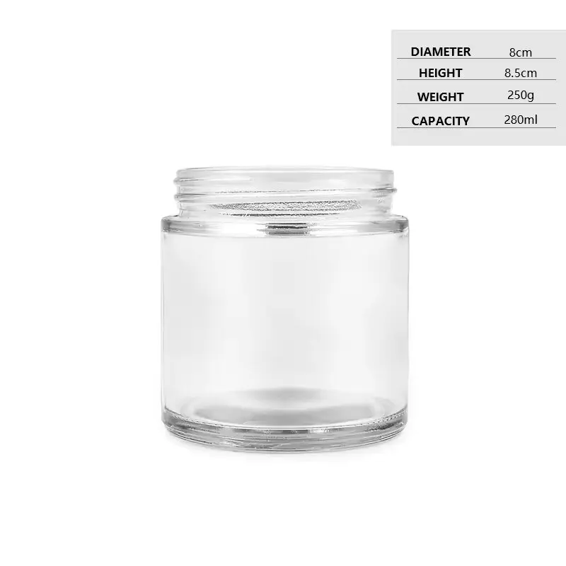 200ml Factory Direct Child Proof Rolling Container Honey Jar Cosmetic Clear Glass Bottles With CR Lid