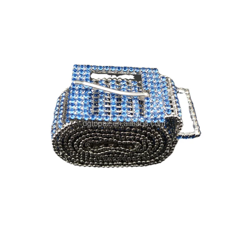 Ready design Silver color fancy crystal belt trim fashion style custom rhinestone women's belt