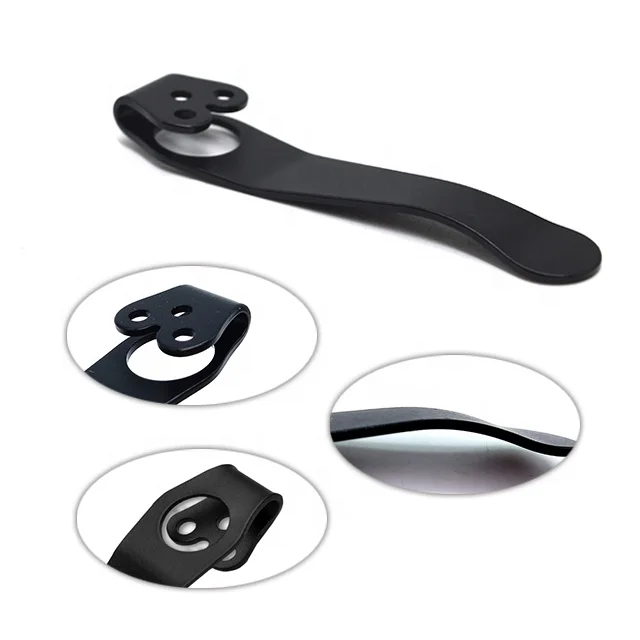 Customized Shape Deep Carry Replacement TC4 Titanium Pocket Clips For Knife And Multi Tool