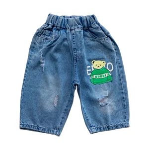 Factory RTS Service Kids Boys Straight Pencil Skinny Jean Pants Soft Denim Jean for Children
