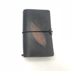 Real Leather A6 SIZE Notebook Customized logo for Gift