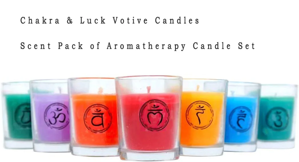 Chakra Candles Set Of 7 Meditation Crystal Scented Candles Gift Set For