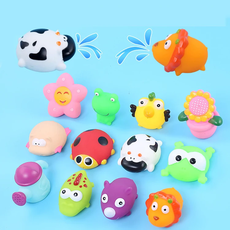 Оптовая продажа, пластиковая ПВХ игрушка для ванной, различные формы, Душ, набор игрушек для детей