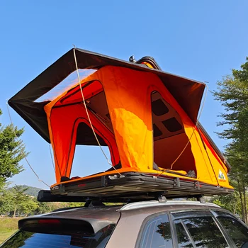Custom 2.1m 2-4Person Triangle Aluminum Roof Top Tent Aluminum Alloy Triangle Elevated Outdoor Camping Tente with Ladder