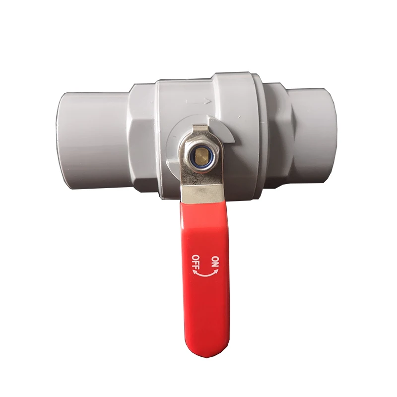 [SWD007] High-Quality 3/4" PVC Two Pieces Ball Valve-Red Handle and Black Body