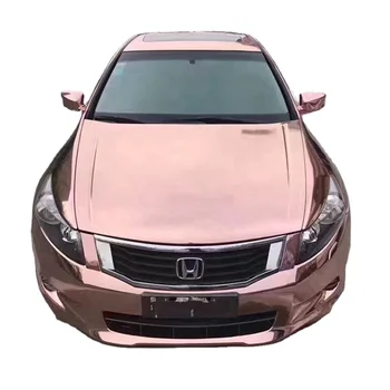 Fashion High Glossy CHROME MIRROR Rose gold Vinyl Wrap Sticker Decal Sheet Air Bubble Free Car Wraps & Vehicle Wraps vinyl film