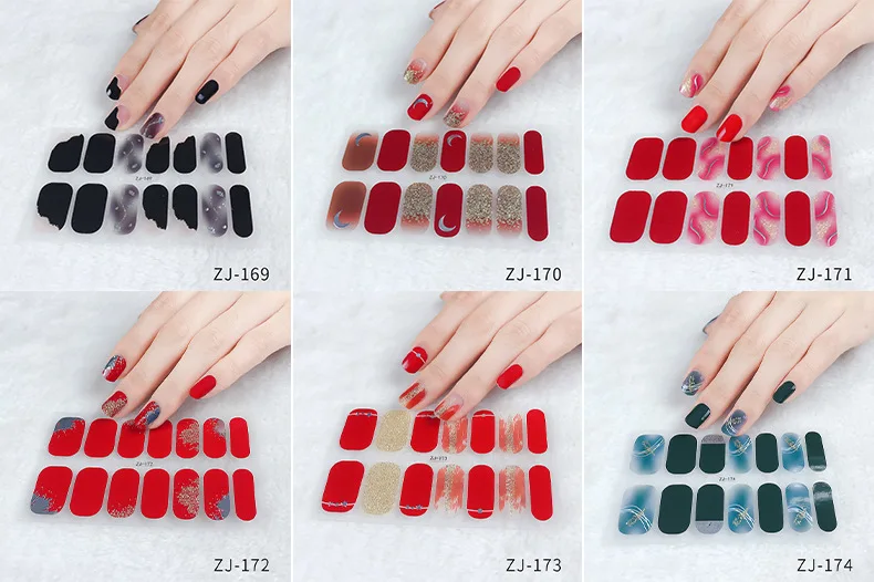 New Arrival Self Adhesive Nail Art Decal Strips Nail Sticker Printing Paper Gel Real Nail Polish
