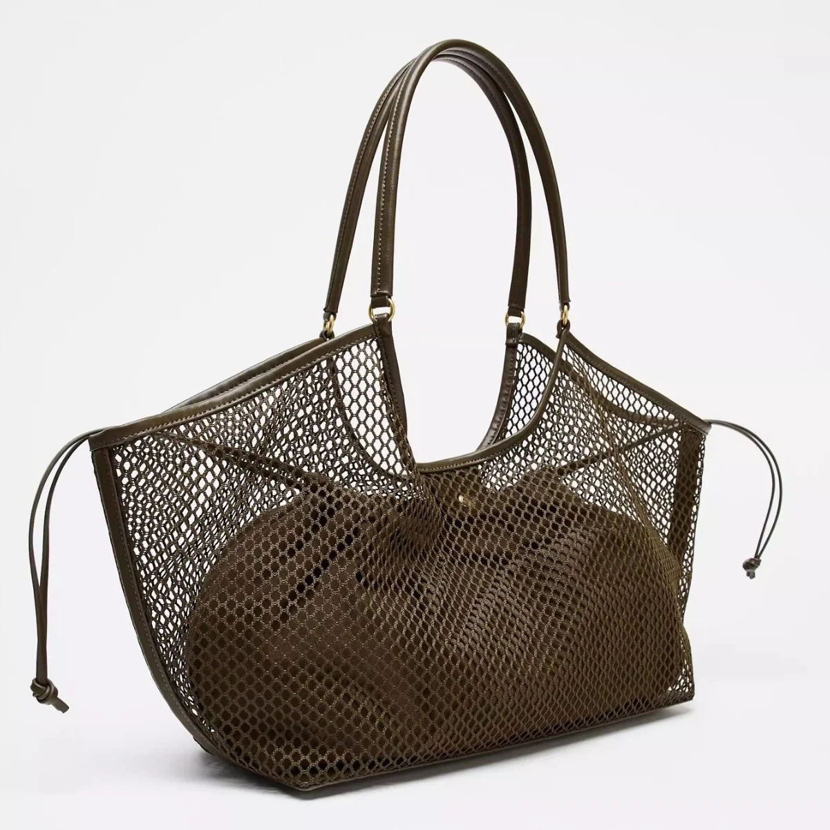 LINH YU Women’s Nylon Medium Bag 2025 Summer Simple Mesh Large Capacity Retro Commuting Design Magnetic Clasp Handheld Tote