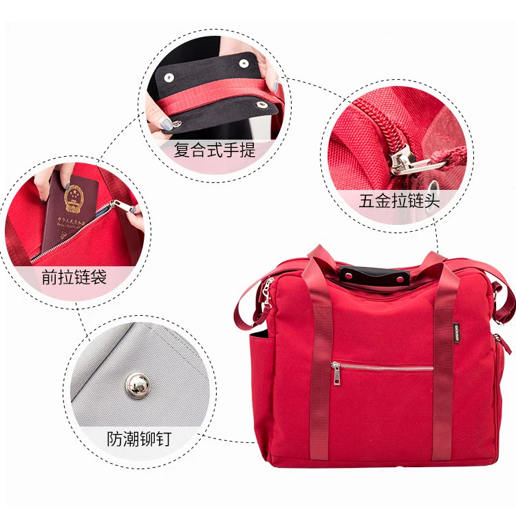 Low MOQ Custom Logo  Waterproof  Oxford Luggage Travelling Bags With Shoe Box Shoulder Tote Foldable Organizer Sport Gym Bag