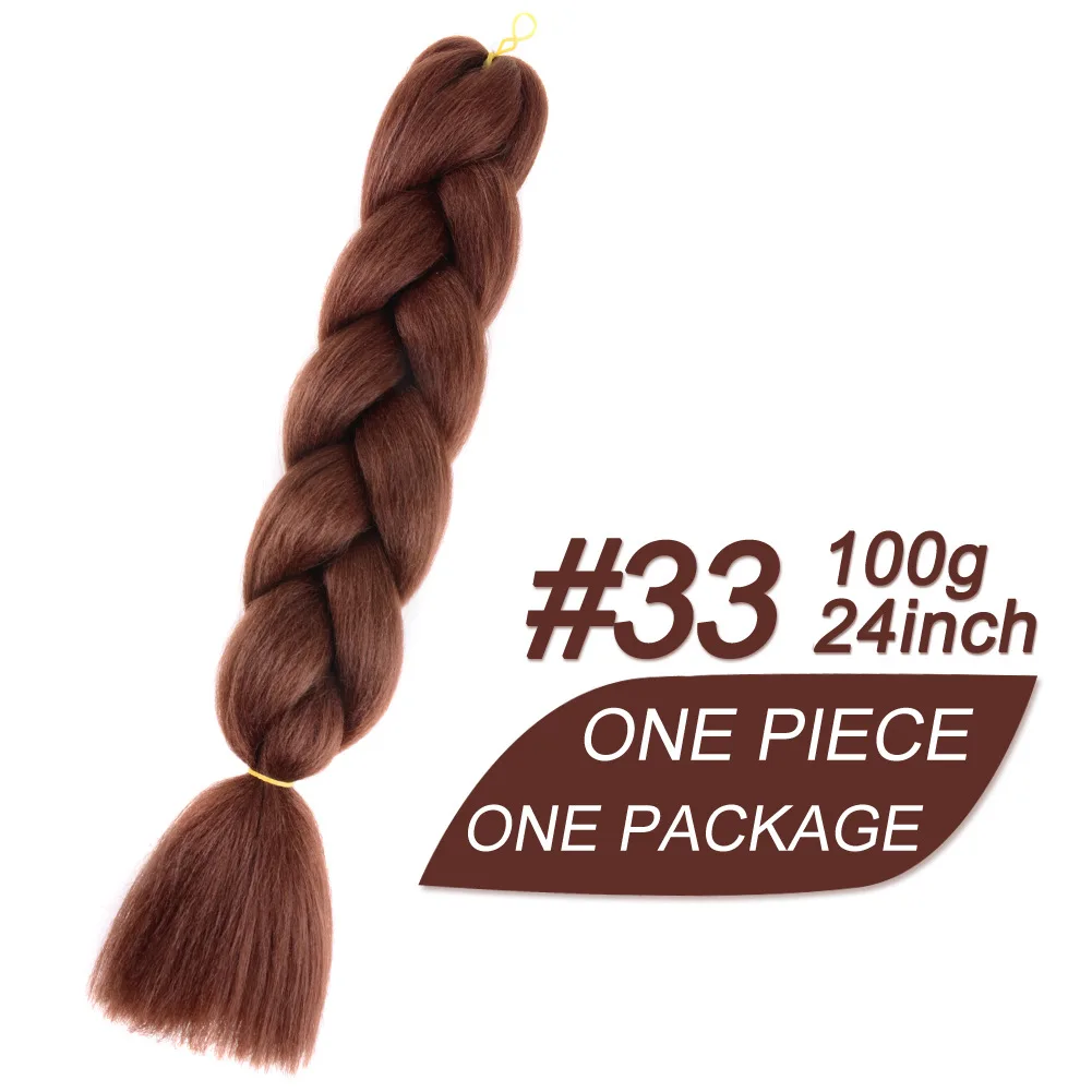 24 Inches 100g Monochrome Prestretched Yaki Braiding Hair Solid Color ...