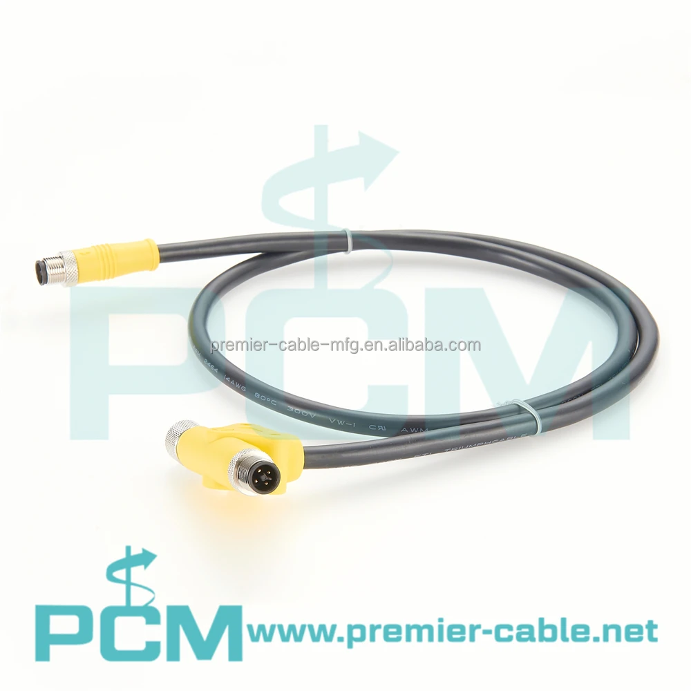 Industrial M12 T-Code Molded Drag Chain Power M12 Interbus Cable details