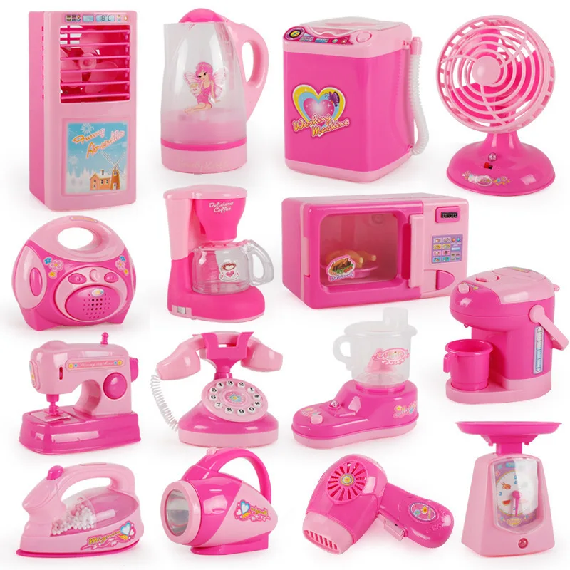 Детская мини-игрушка для кухни, имитация электрической маленькой бытовой техники, кухонная утварь, стиральная машина, детский сад, игровой домик