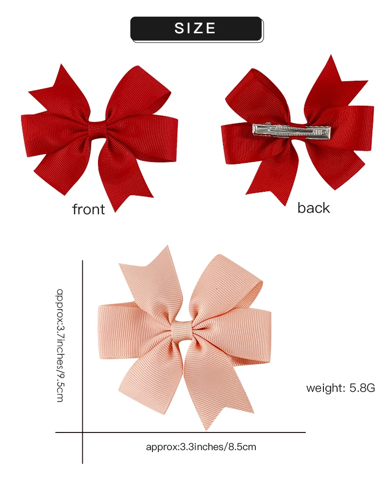 Wholesale Custom Hair Accessories Toddler Girls Snap Bow Clips Baby