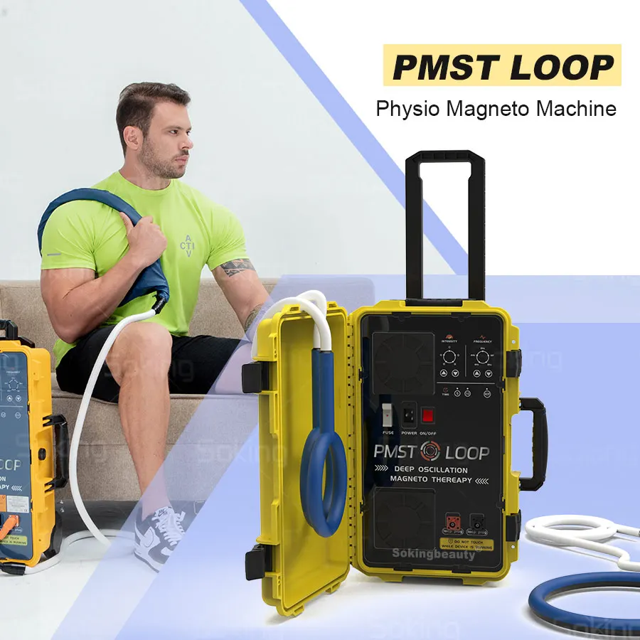 Pulsed Electromagnetic Fields Therapy Device PEMF Physiotherapy Machines PMST LOOP Include Butterfly Loop 6000GS