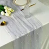 Purple gauze and white beads