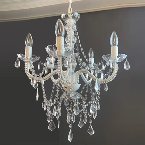 Wholesale Decorative Lamp Leaf Flower 5 Lights Shaded Chandelier for Bedroom Living Room Small Gold Crystal Chandelier