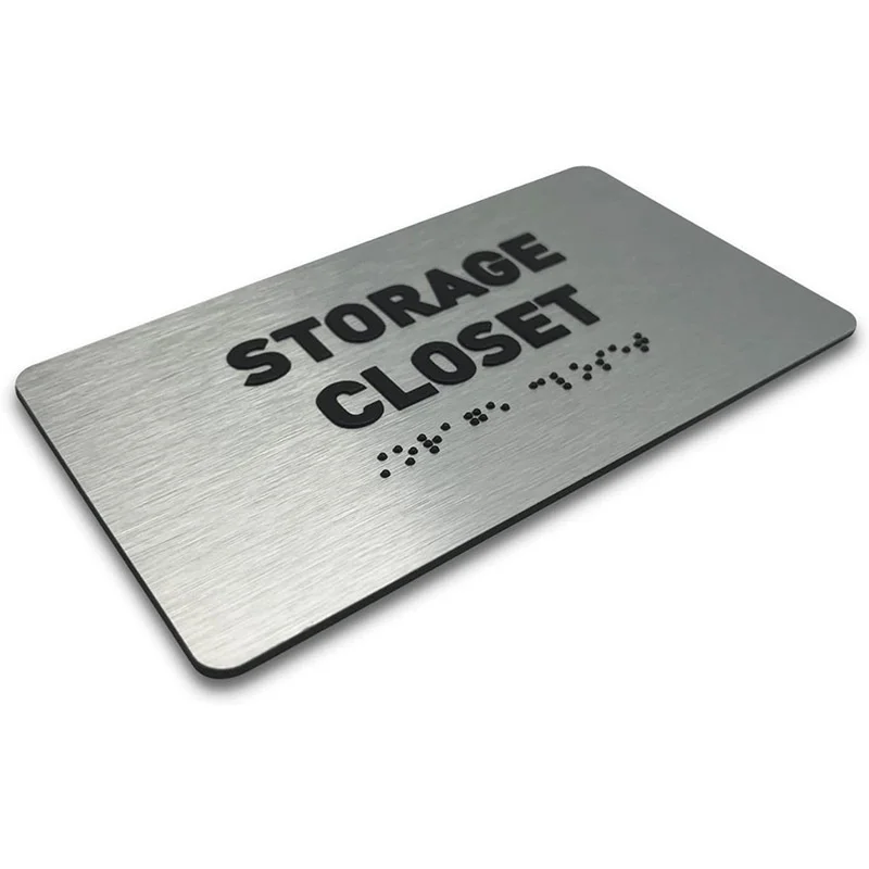 Modern Touch Braille Stainless Steel Metal Building Door Sign With House Number Plate for Hotel and Office Use Foreign Trade