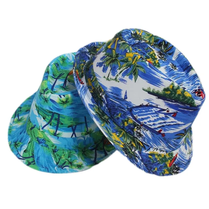 Chapeau Fedora Hawaïen Trilby Panama Style - Unisexe Homme Femme Plage Été