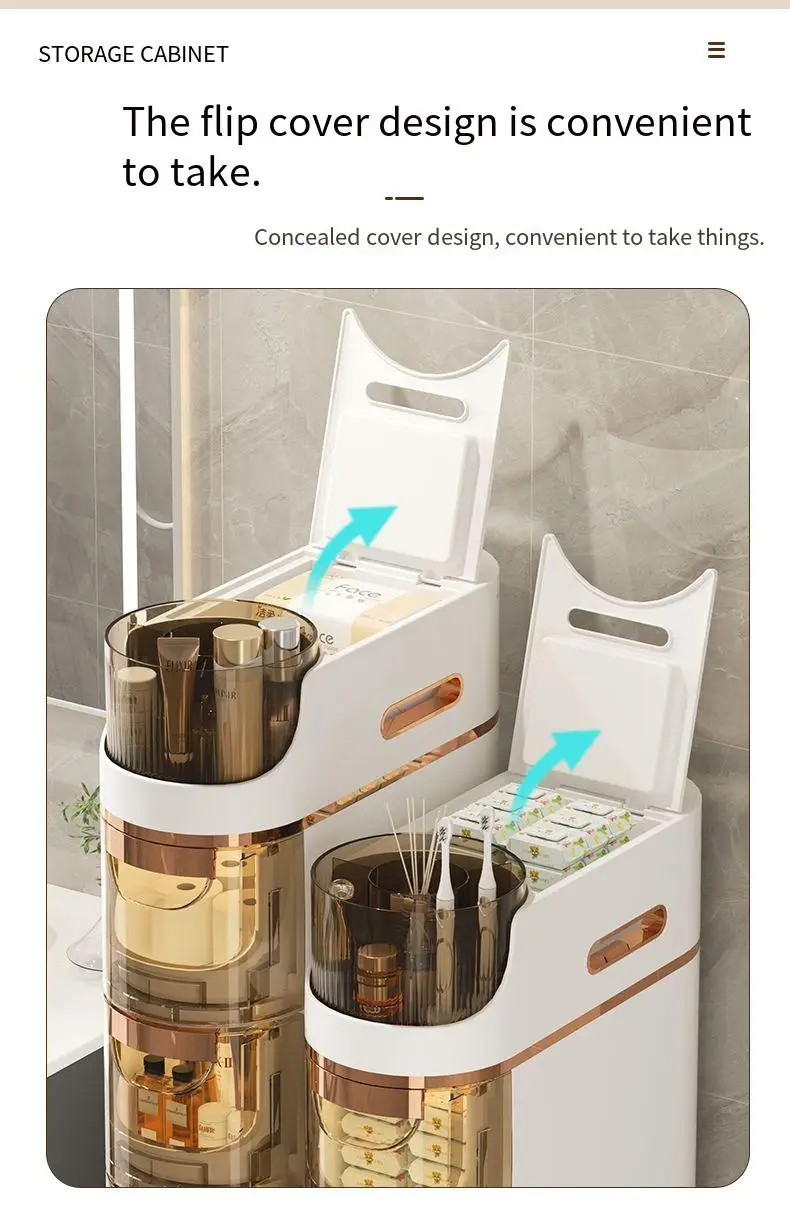 Rmier Plastic Bathroom Gap Storage Rack Household Drawer Style Bathroom ...