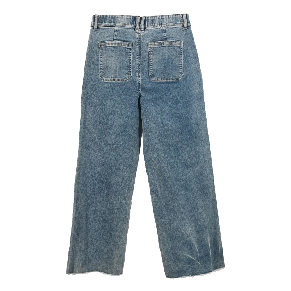 Chic Floral Embroidered Women's Jeans Trendy High Waist Wide Leg Denim Pants Fashion Casual Loose Trousers