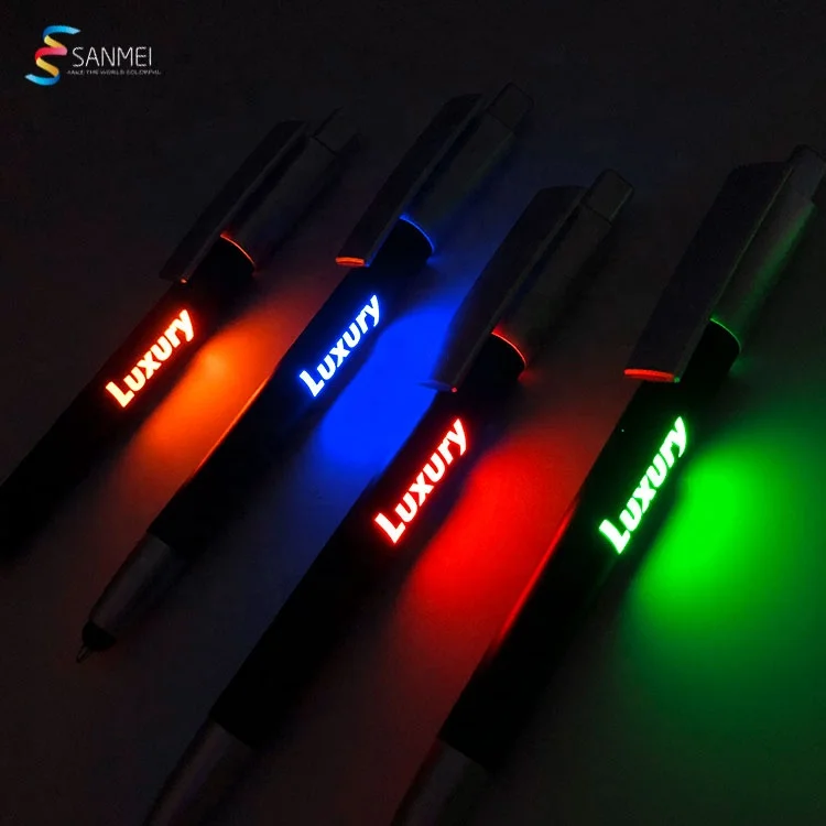 Advertising 3 in 1 Smart Stylus Promotional Light up Led Custom Ball Ballpoint Pen with Logo