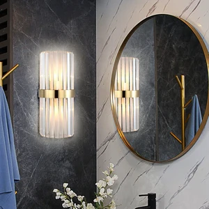 Wholesale Indoor Cristal 2 Double Head Crystal Wall Lamp Home Decor Luxury