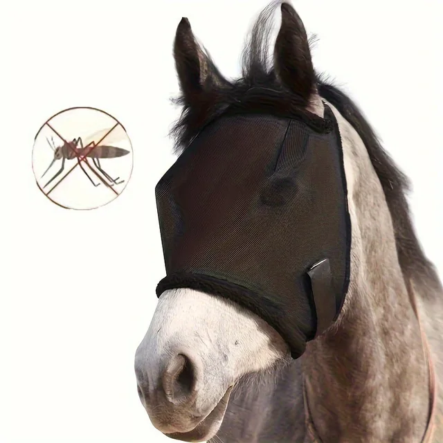 New Fly-Proof Horse Mask Cool Breathable Mesh Anti-Insect Anti-Mosquito Shade for Summer Equestrian Horse Products