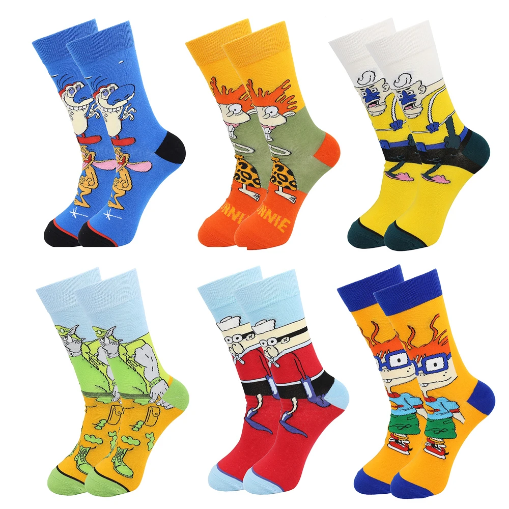 Hot Sales Men Anime Tube Cotton Socks Crew Comic Socks Meias Cartoon