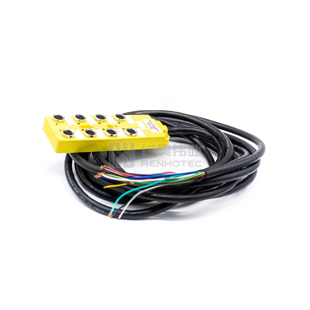 Murr M12 Distribution Block 5Pin a Coding Female 8 Port 8 Way Power Distribution Connector Cable
