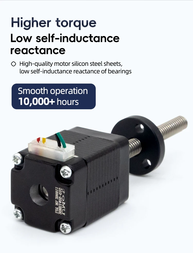 UMOT 20*25mm Micro Nema8 Schub 8N Schraube 5mm Blei 2mm Schraube Länge 60mm 0,4A 2-Phasen 4-Draht Linear Blei Schraube Stange Schrittmotor – Detail 4