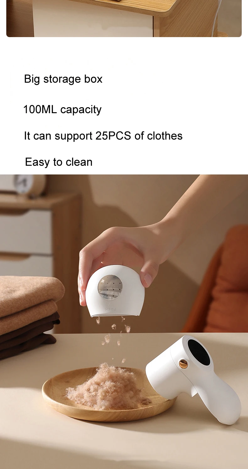 Portable Electric Lint Remover Fabric Sweater Led Display 1200mah Usb