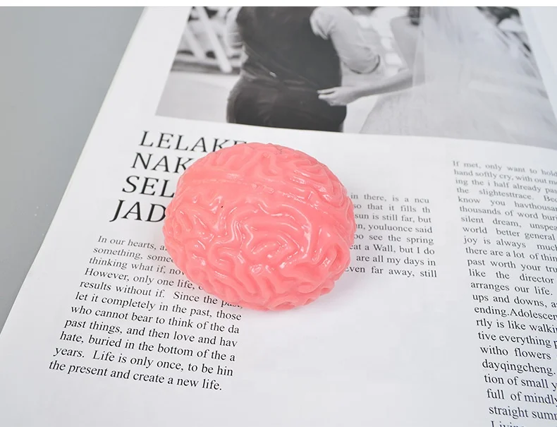 High Quality Soft TPR Brain Fidget Ball Anti-Stress Organ Shape Squeeze Toy for Age Range 5-7 Years