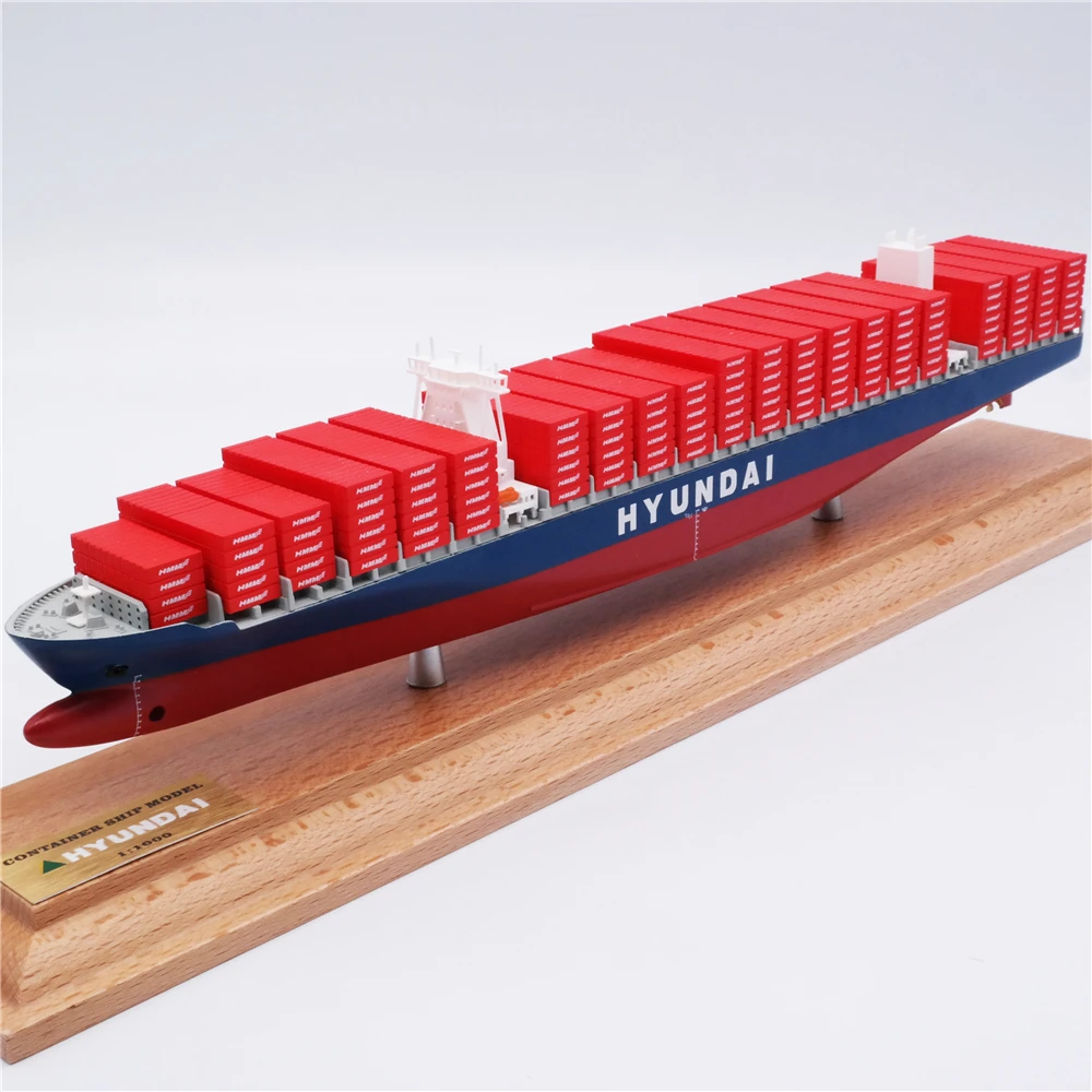 【A】35cm HYUNDAI HMM container ship model customized scale model ships O.A.S ship model