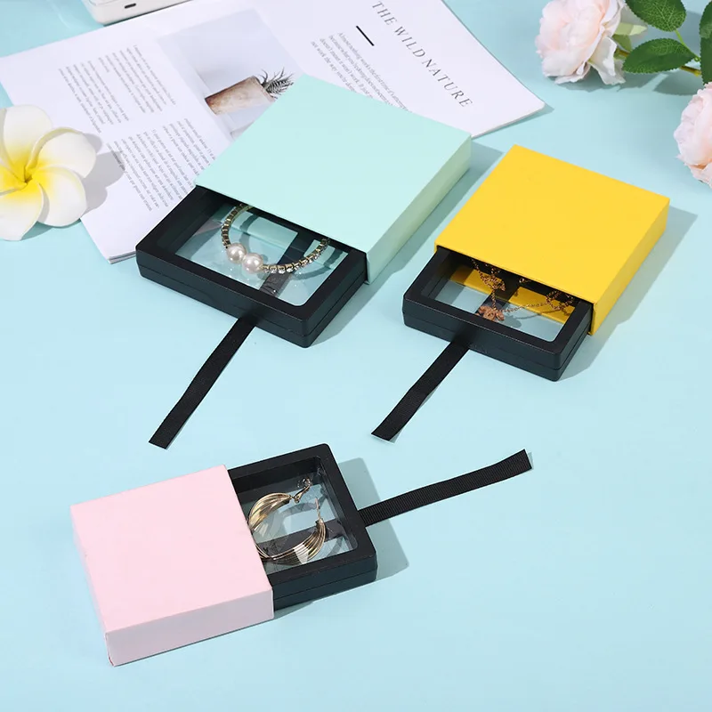 7x7 9x9cm Thin Suspension Frame Display case 3d Floating Transparent square PVC Plastic Pe Film Packaging Dustproof Jewelry Box