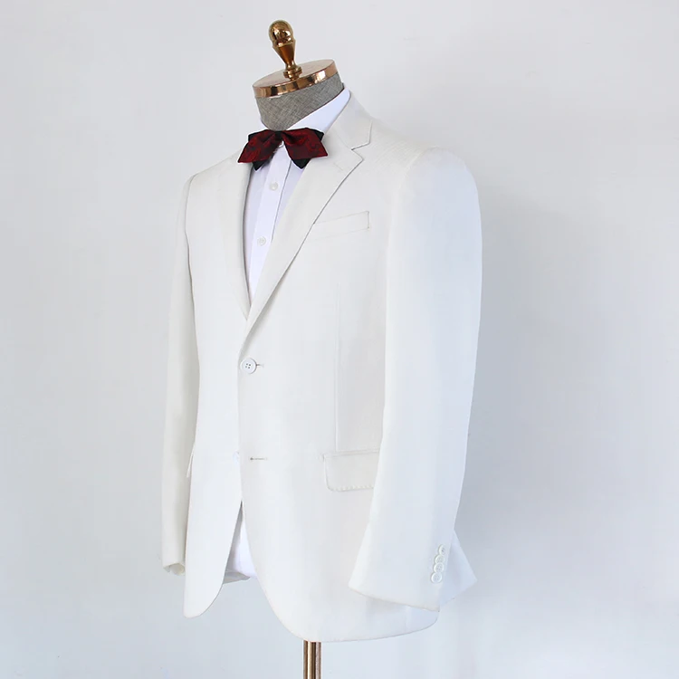 Made to measure White wedding bespoke tuxedo men suits 3 pieces_voghion.com