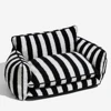 Sheepskin fleece-black and white stripes