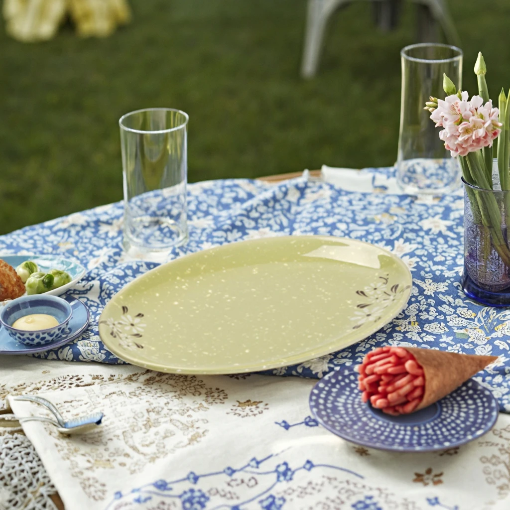 Best Selling Green Inch Oval Hotel Restaurant Buffet Melamine