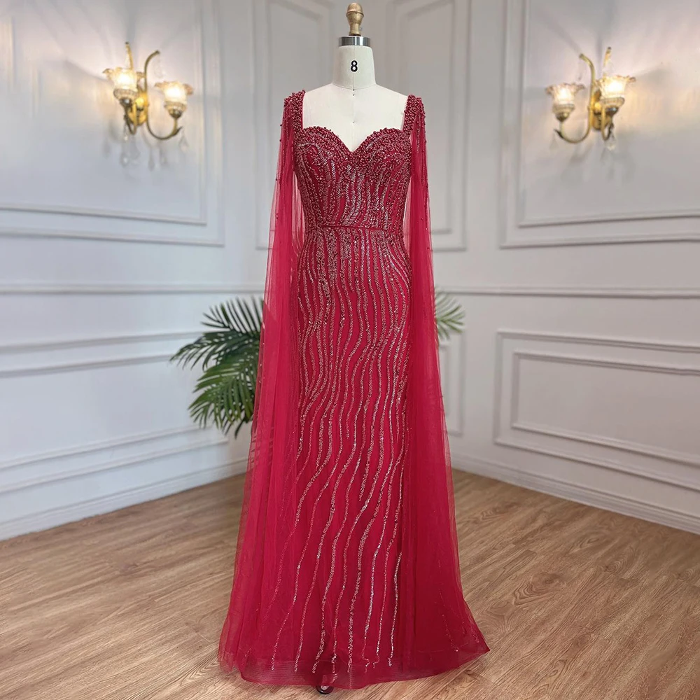 Arabic Caramel Mermaid Sexy One Shoulder Beaded Elegant Evening Dresses Gowns 2025 For Women Wedding Party LA71918 main image 1