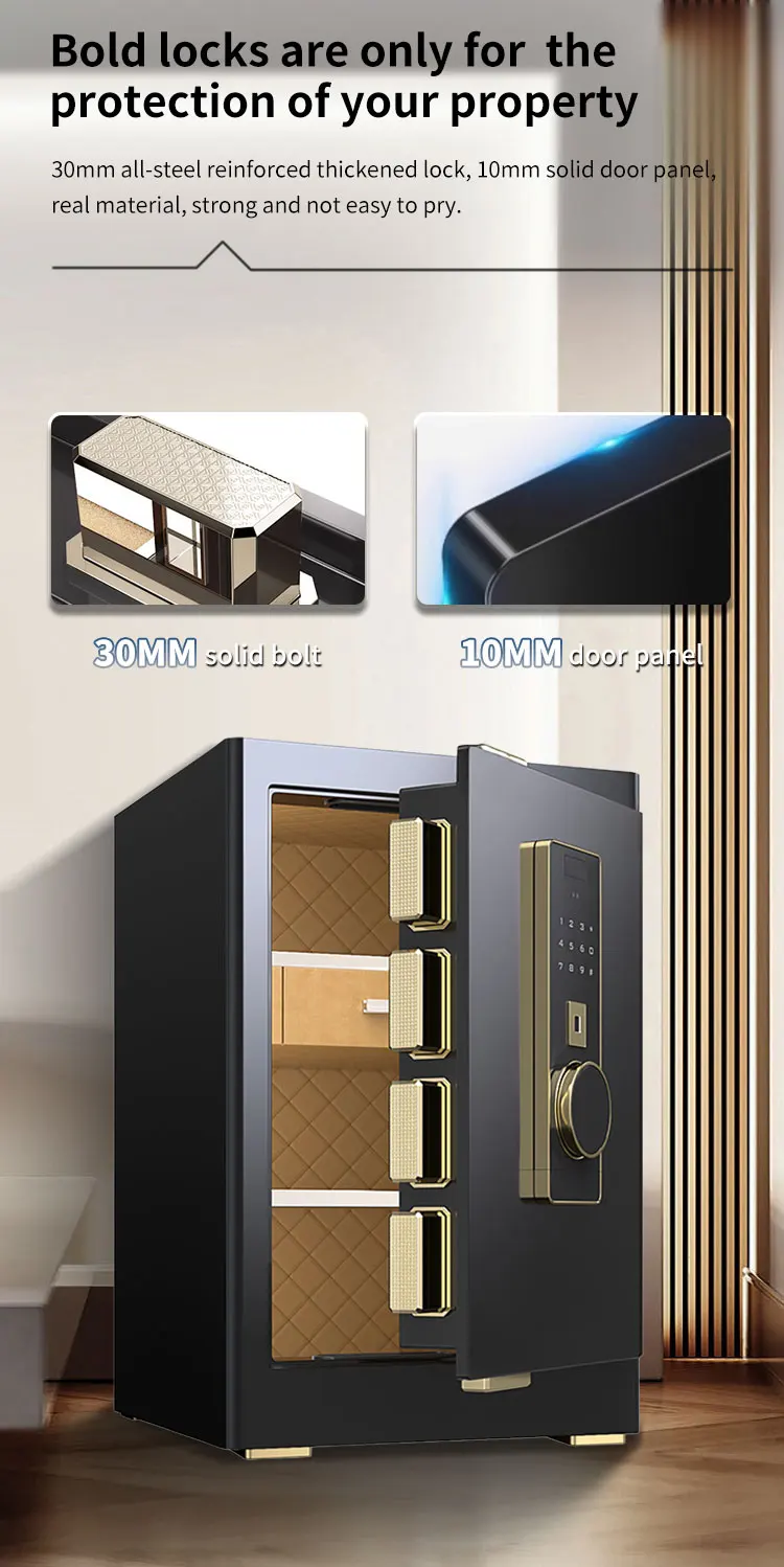 CEQSAFE Face Recognition TUYA APP Safe Box for Money Electronic Fingerprint Lock Safe Box Home Anti-Theft Safe Box factory