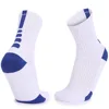 White with blue toe and heel