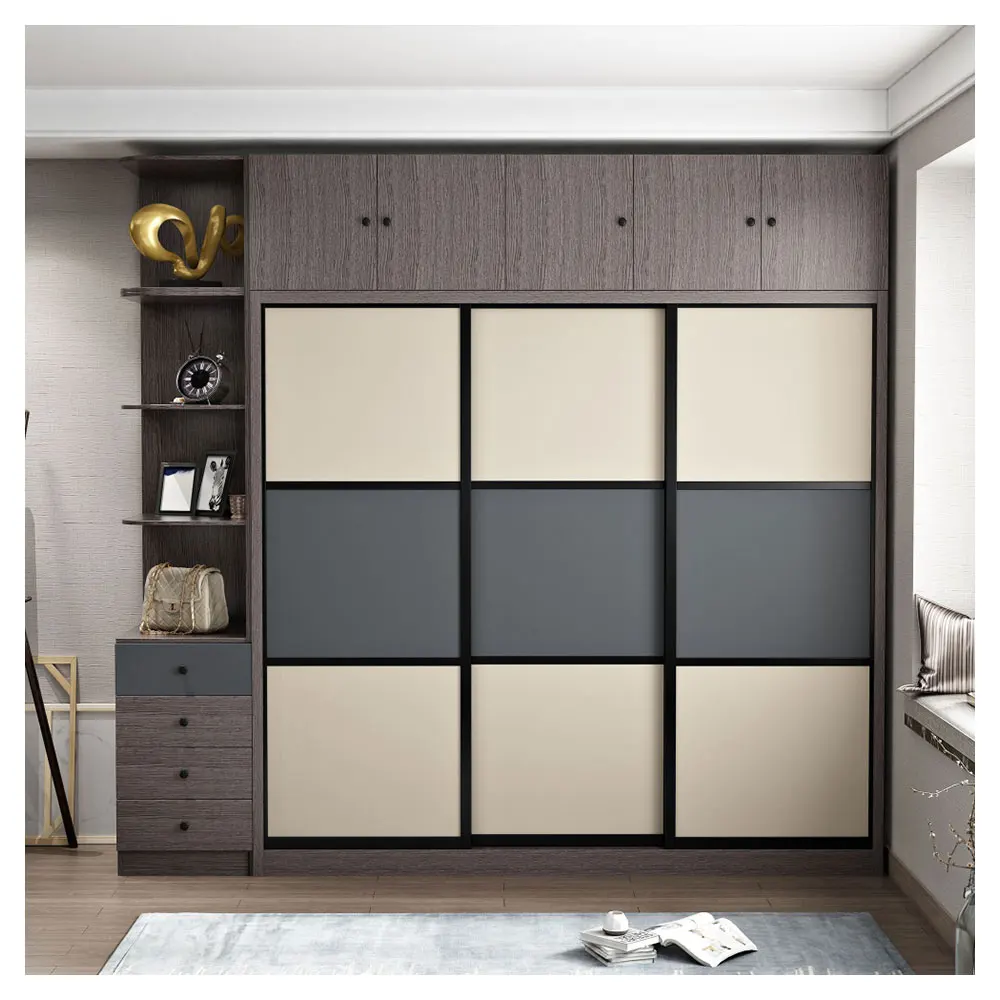 New Design Melamine/Plywood Walk in Wardrobe Modern Multi Shelf Family Use Portable Wardrobe For Apartment